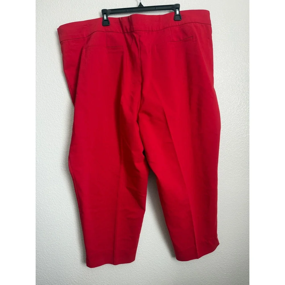 Michael Kors Samantha Red Ankle Pants Plus Size‎ 24W Straight Leg Trousers